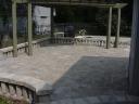 Hessit Roman Tumbled Driftwood 2 Tier Patio with Decorative Wall and Pergola